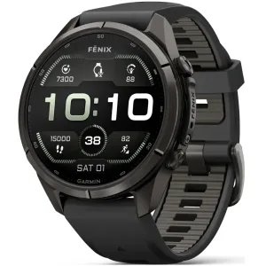 ساعت گارمین Fenix 9 Pro 43mm Carbon Gray DLC Titanium with BlackPebble Gray