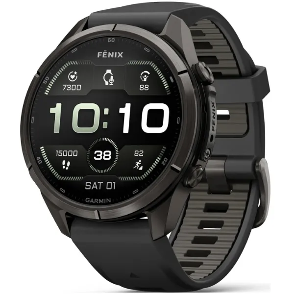 ساعت گارمین Fenix 9 Pro 43mm Carbon Gray DLC Titanium with BlackPebble Gray (2) ساعت گارمین Fenix 9 Pro 43mm Carbon Gray DLC Titanium with BlackPebble Gray