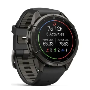 ساعت گارمین Fenix 9 Pro 43mm Carbon Gray DLC Titanium with BlackPebble Gray