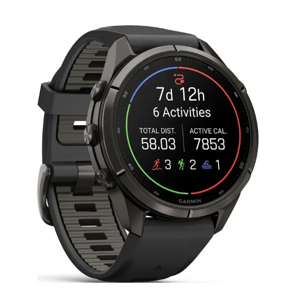 ساعت گارمین Fenix 9 Pro 43mm Carbon Gray DLC Titanium with BlackPebble Gray ساعت گارمین Fenix 9 Pro 43mm Carbon Gray DLC Titanium with BlackPebble Gray
