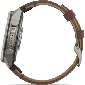 ساعت گارمین Fenix 9 Pro 43mm Titanium with Walnut بند چرمی