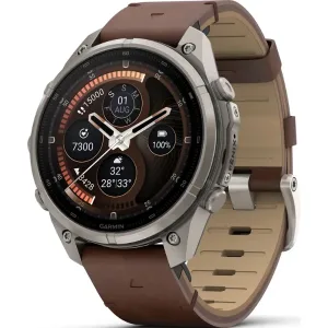 ساعت گارمین Fenix 9 Pro 43mm Titanium with Walnut بند چرمی